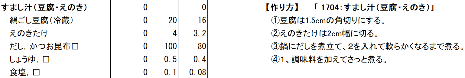当該企業 すまし汁（豆腐・えのき）